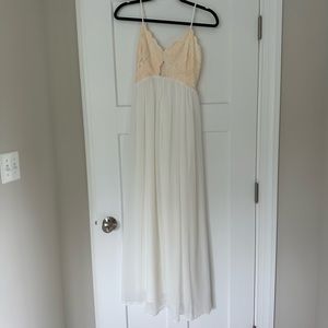 Lulus Peach Lace Maxi Dress